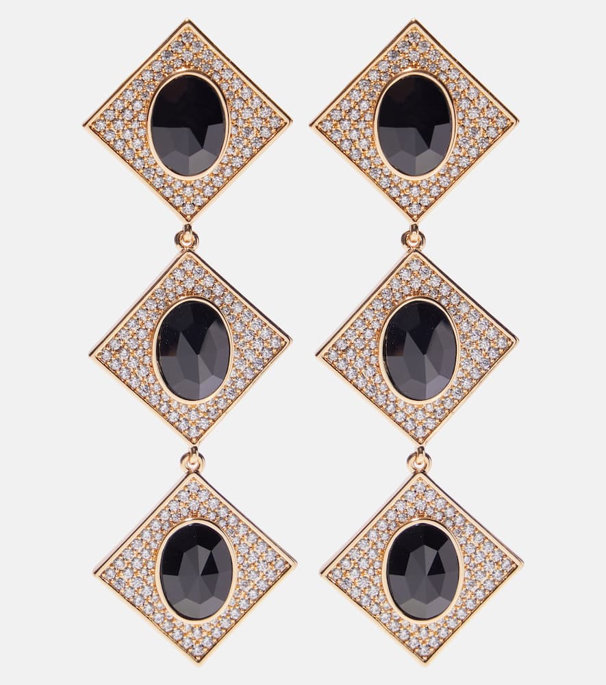 Crystal-embellished drop earrings