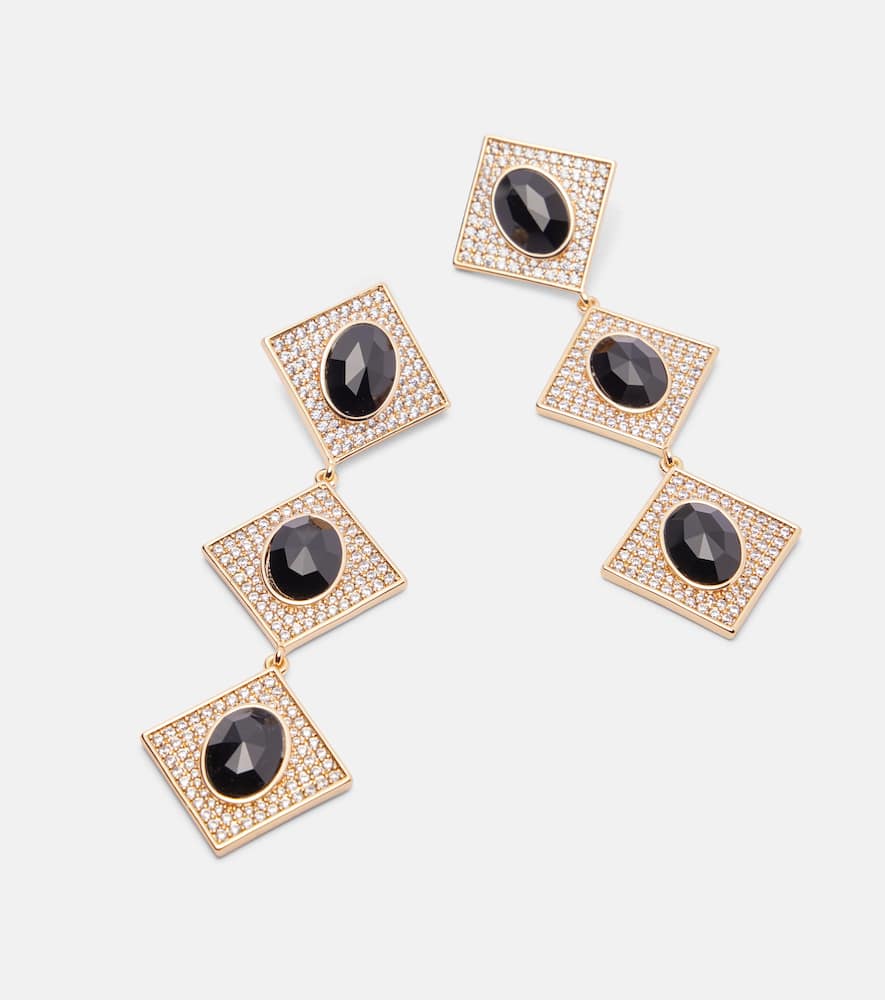 Crystal-embellished drop earrings