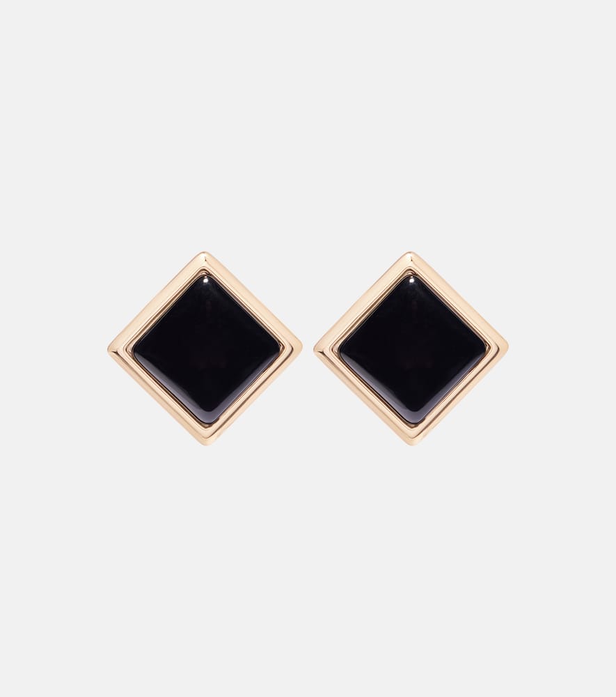 Enamel gold-plated earrings