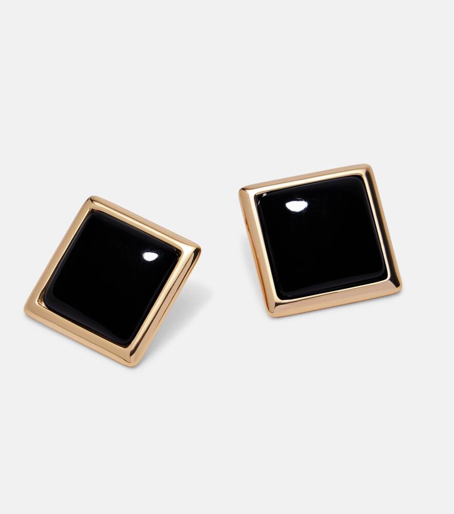 Enamel gold-plated earrings