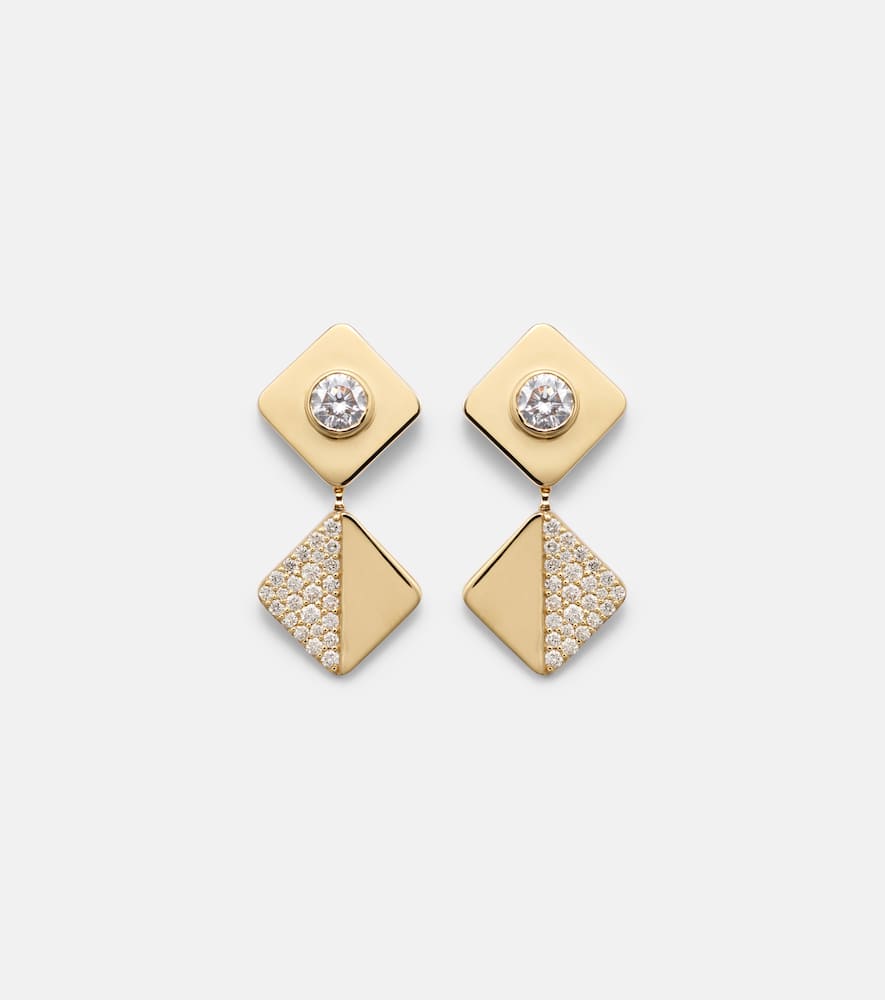 18kt gold earrings with diamonds