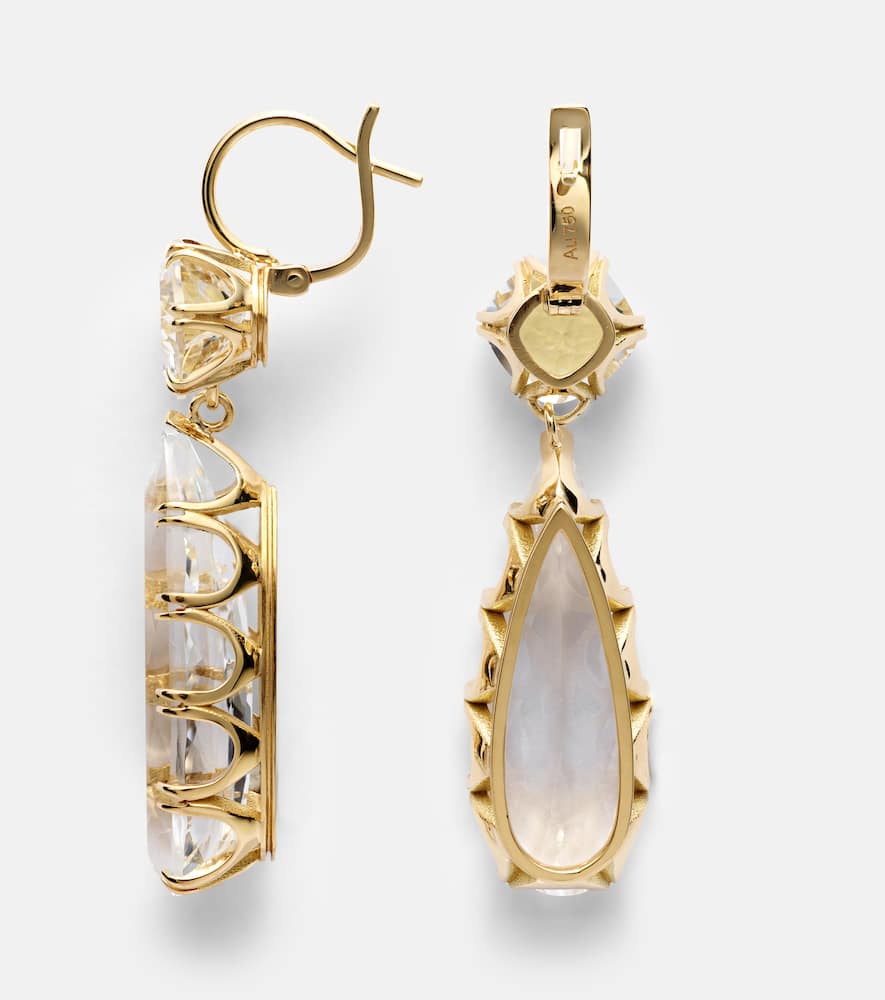 18kt gold earrings with white topaz