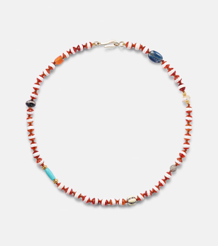 Globetrotter beaded necklace with gemstones