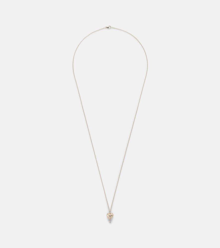 Persée Heart Locket 9kt gold necklace with diamonds