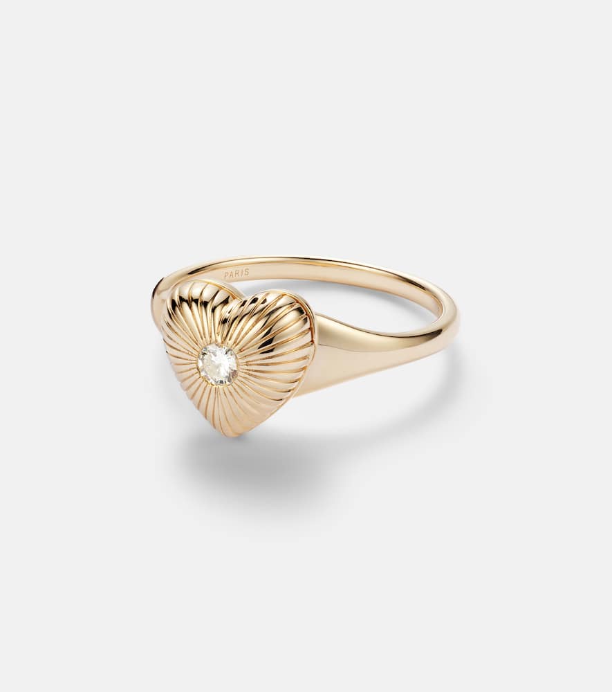 Persée 9kt gold ring with diamond