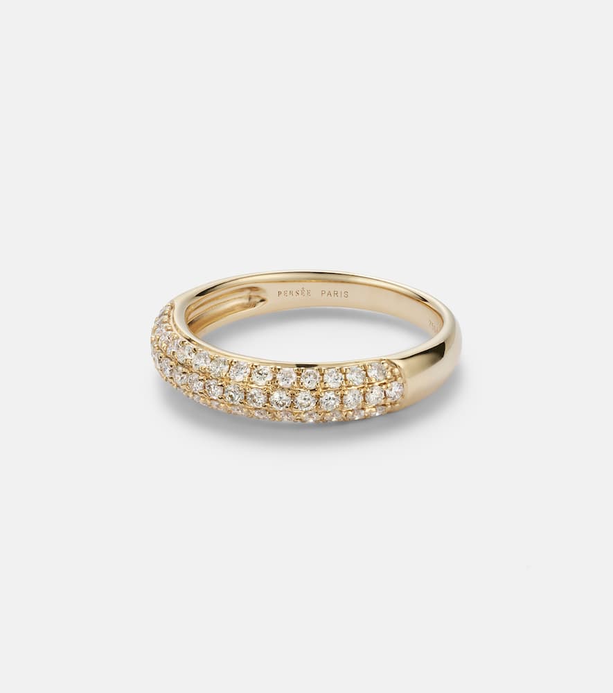 Persée 18kt gold ring with diamonds