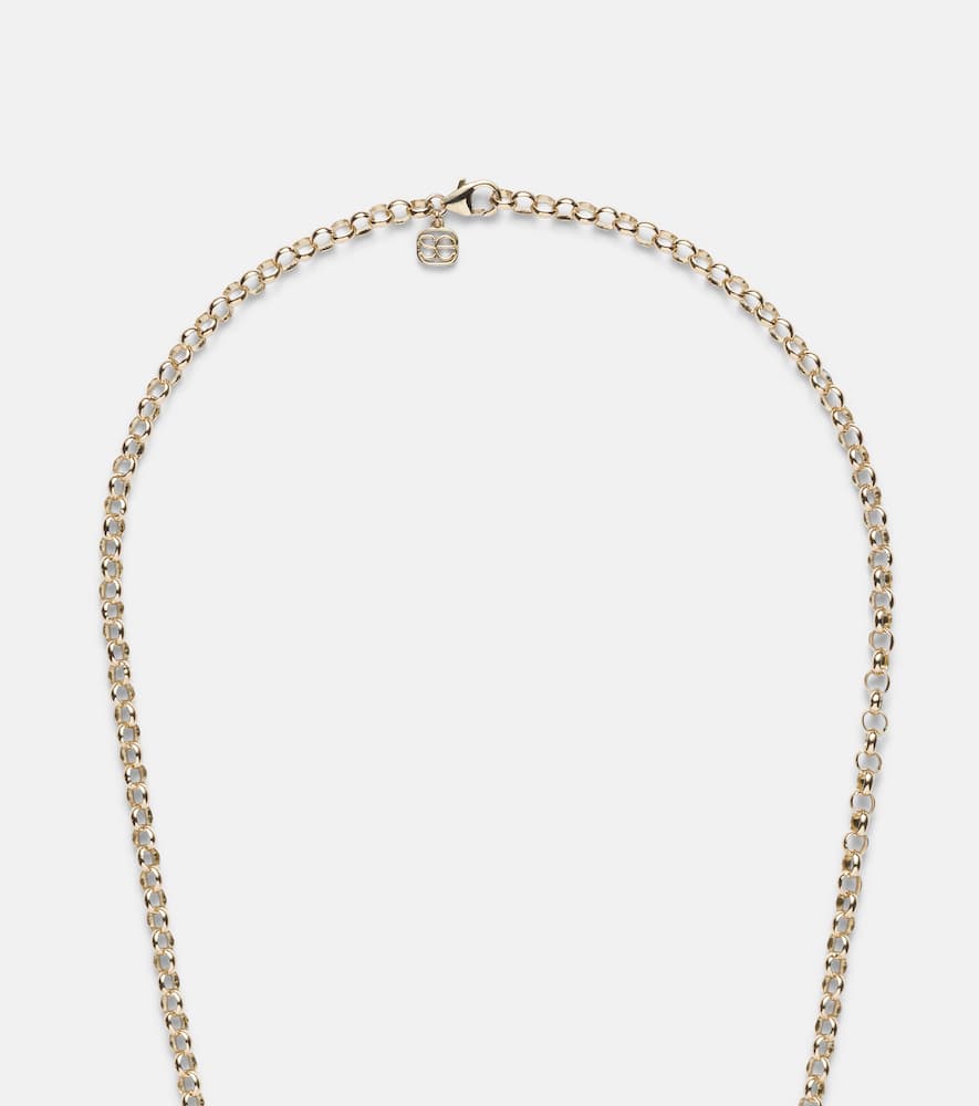 14kt gold charm necklace with diamonds