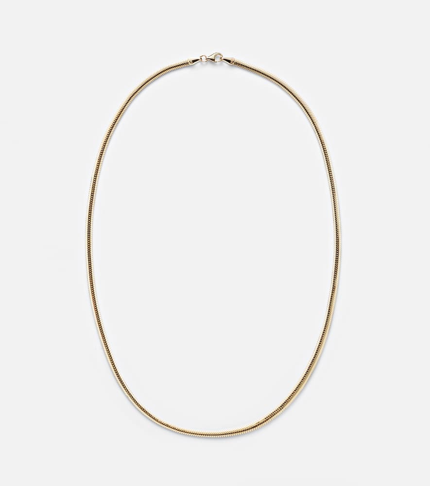 Serpentine 14kt gold chain necklace