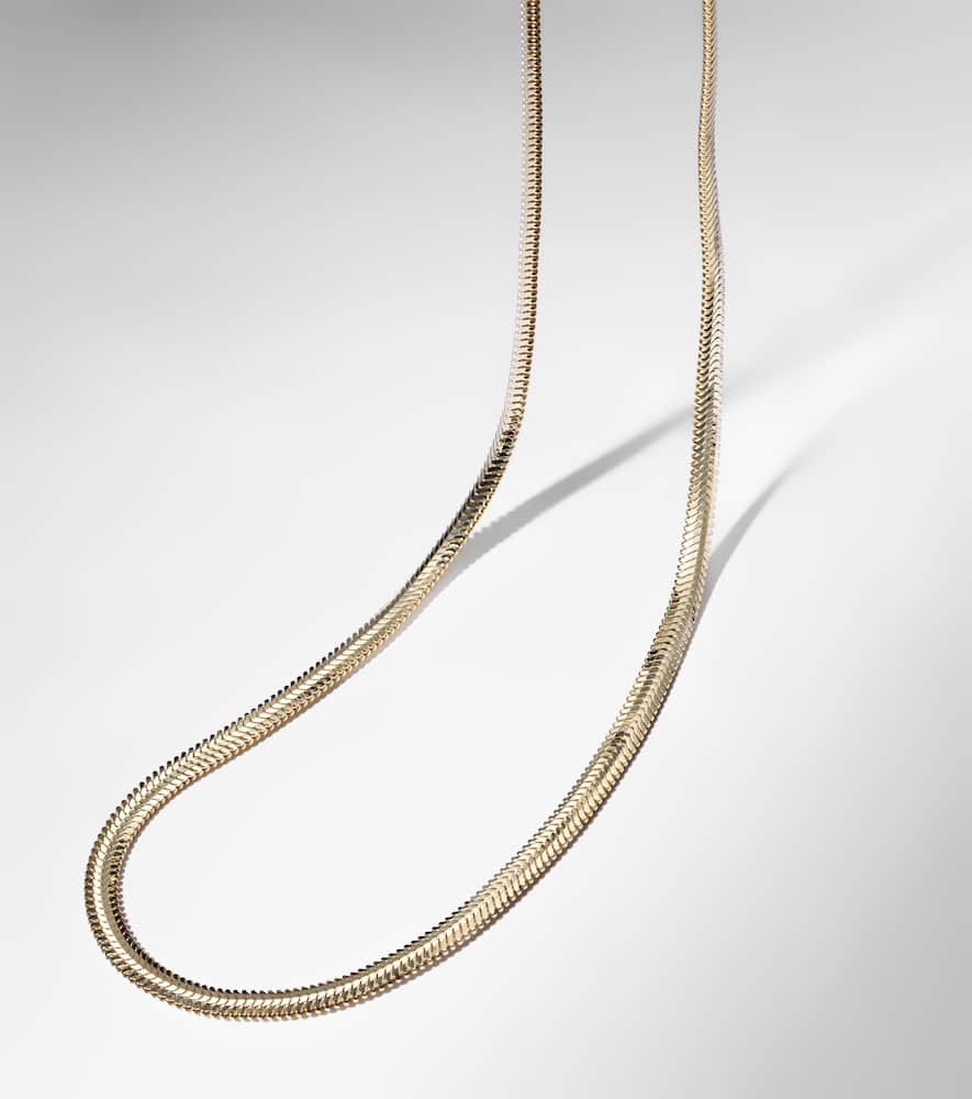 Serpentine 14kt gold chain necklace
