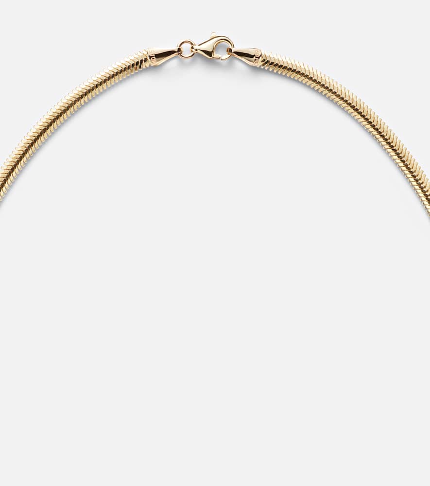 Serpentine 14kt gold necklace with diamond