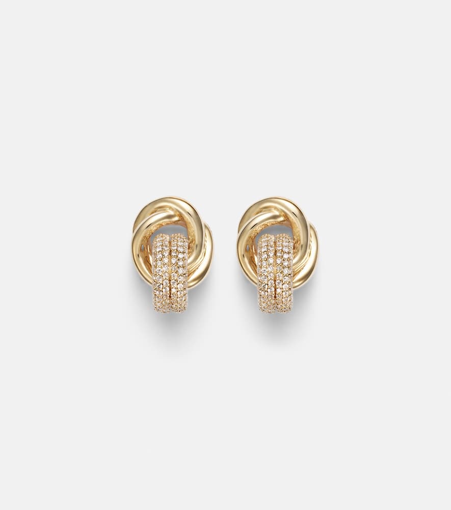 14kt gold earrings with diamonds