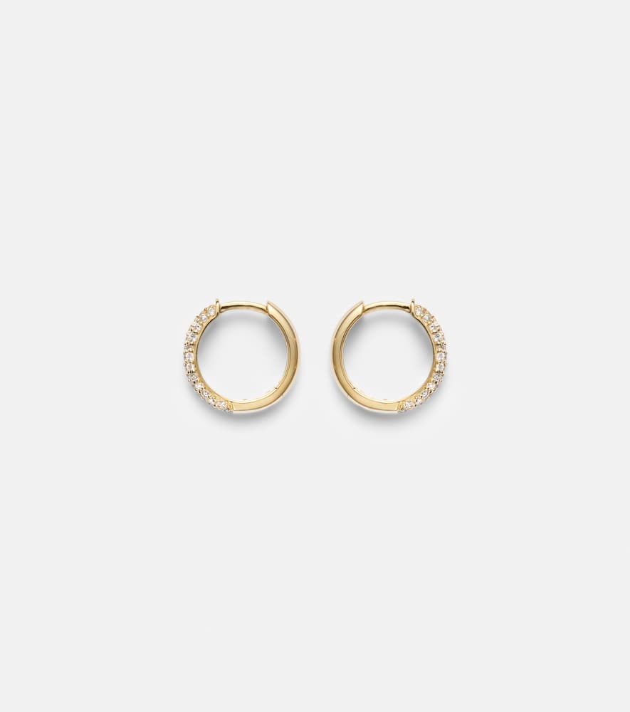 Essential 14kt gold hoop earrings with diamonds
