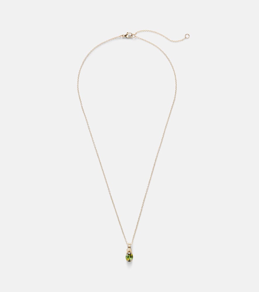 14kt gold chain necklace with tourmaline