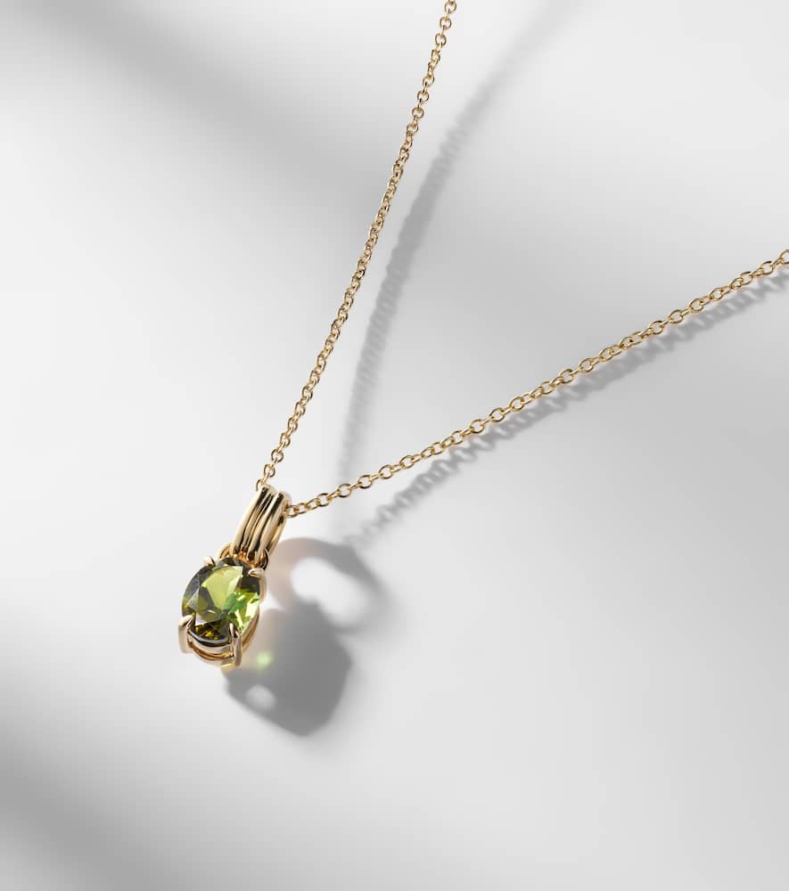 14kt gold chain necklace with tourmaline
