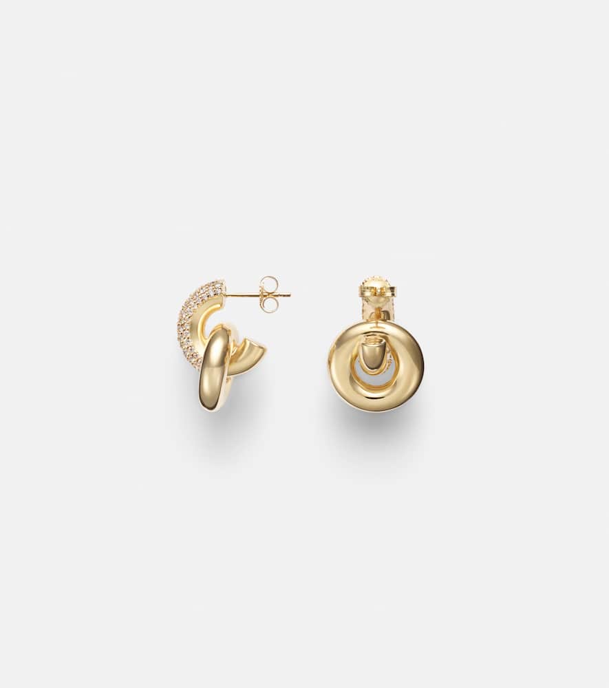 Buoy 14kt gold huggie earrings with diamonds
