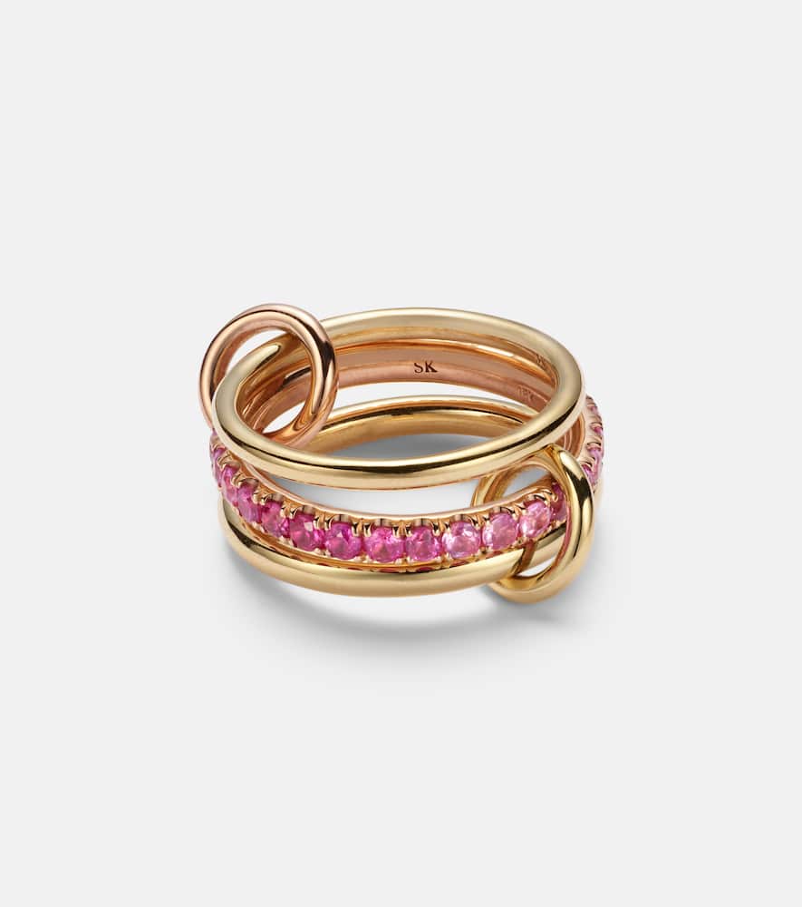 Petunia 18kt yellow and rose gold ring with sapphires