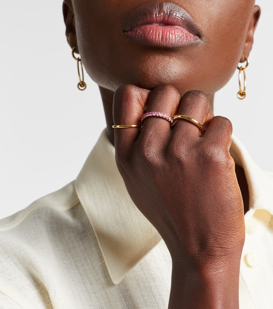 Petunia 18kt yellow and rose gold ring with sapphires