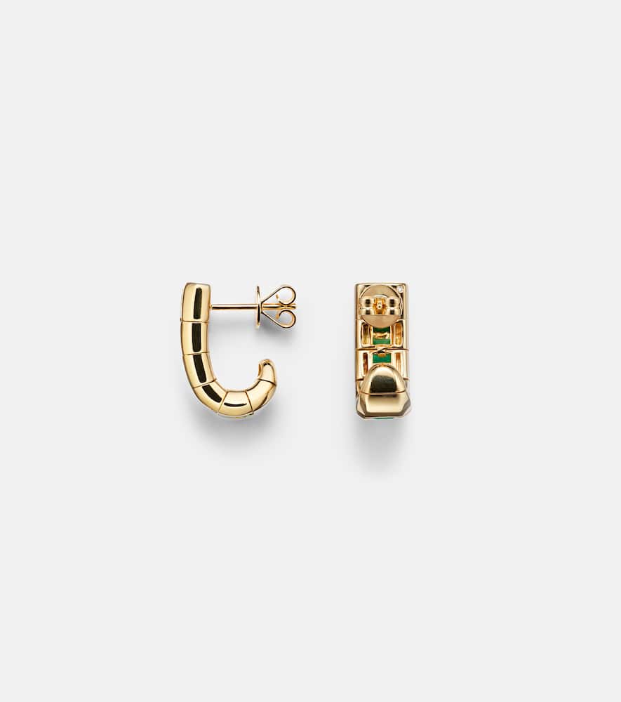 Scales 18kt gold earrings with emeralds