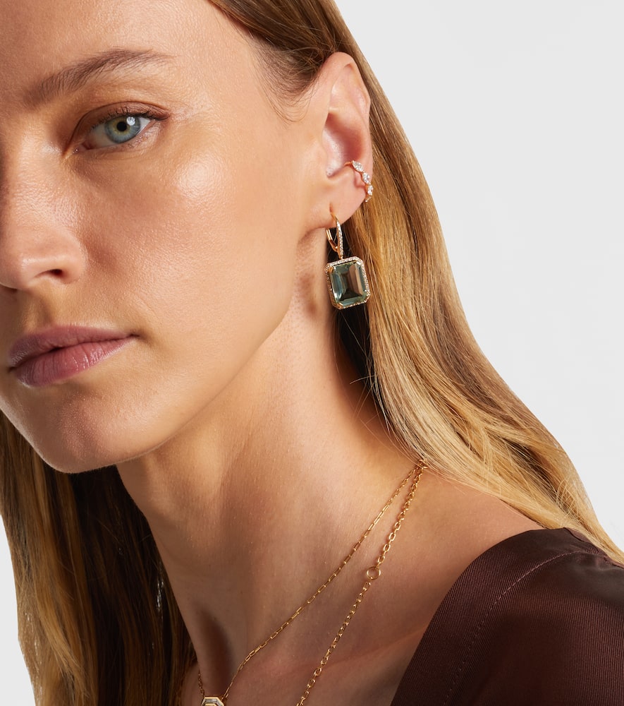 Portrait 18kt gold earrings with amethysts and diamonds
