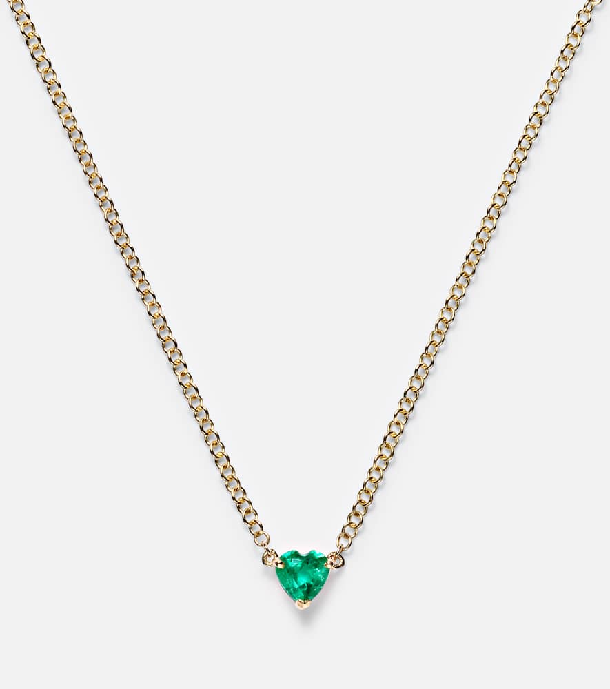 Baby Heart 18kt yellow gold necklace with emerald