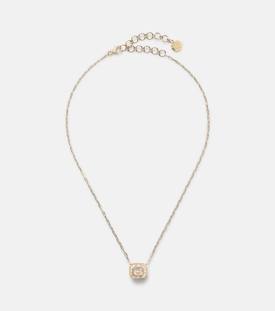 Illusion 18kt gold pendant necklace with diamonds