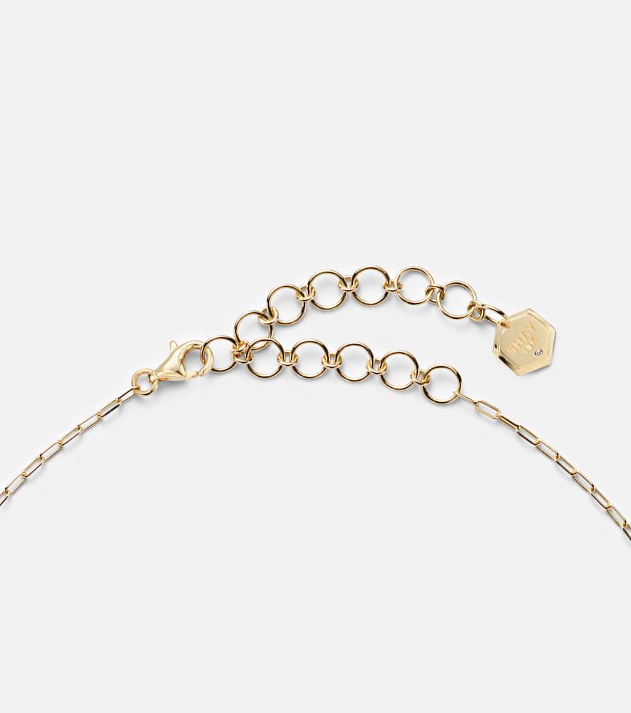 Illusion 18kt gold pendant necklace with diamonds