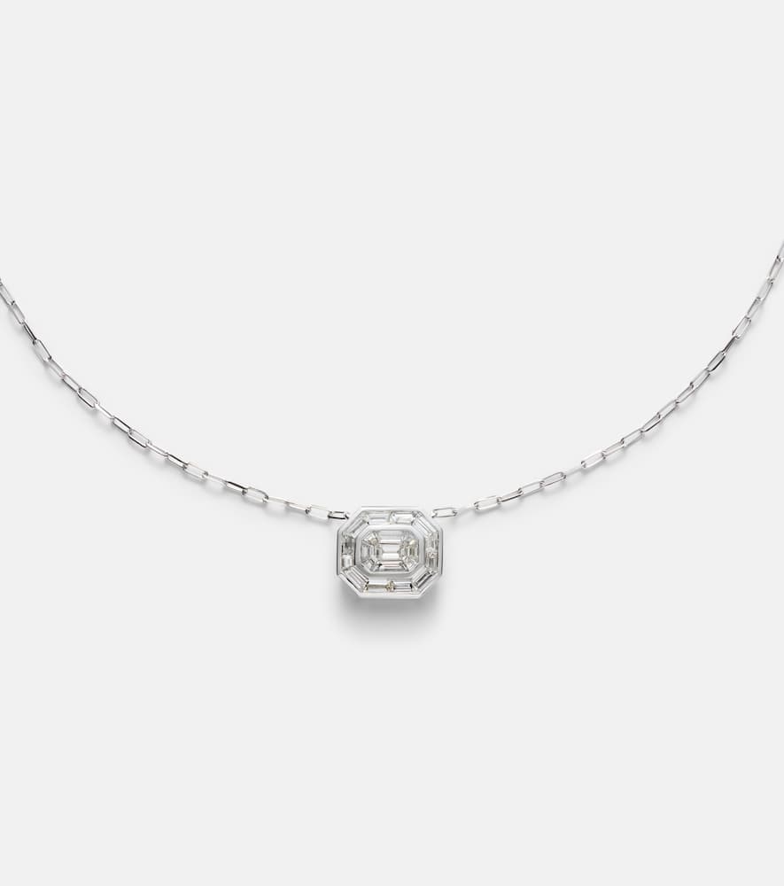 Bezel Illusion 18kt white gold pendant necklace with diamonds