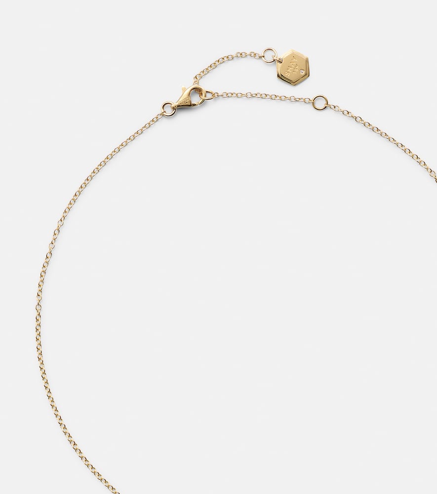 18kt gold pendant necklace with emerald and diamonds