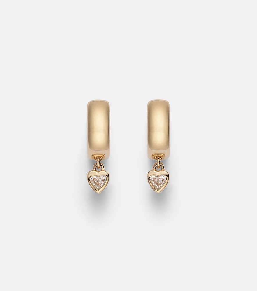 14kt gold hoop earrings with diamonds