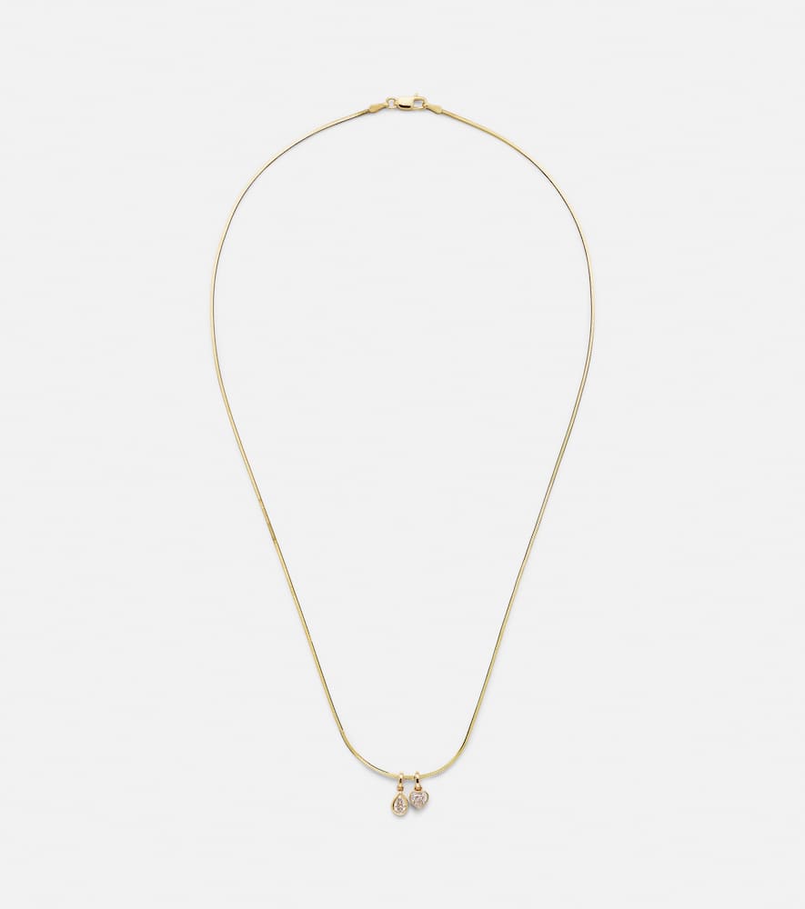 14kt gold pendant necklace with diamonds