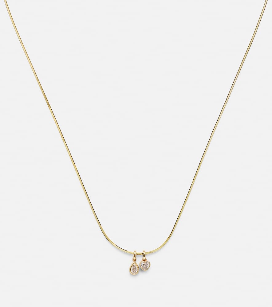 14kt gold pendant necklace with diamonds