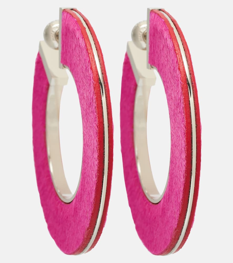 Alaïa Leather-trimmed earrings