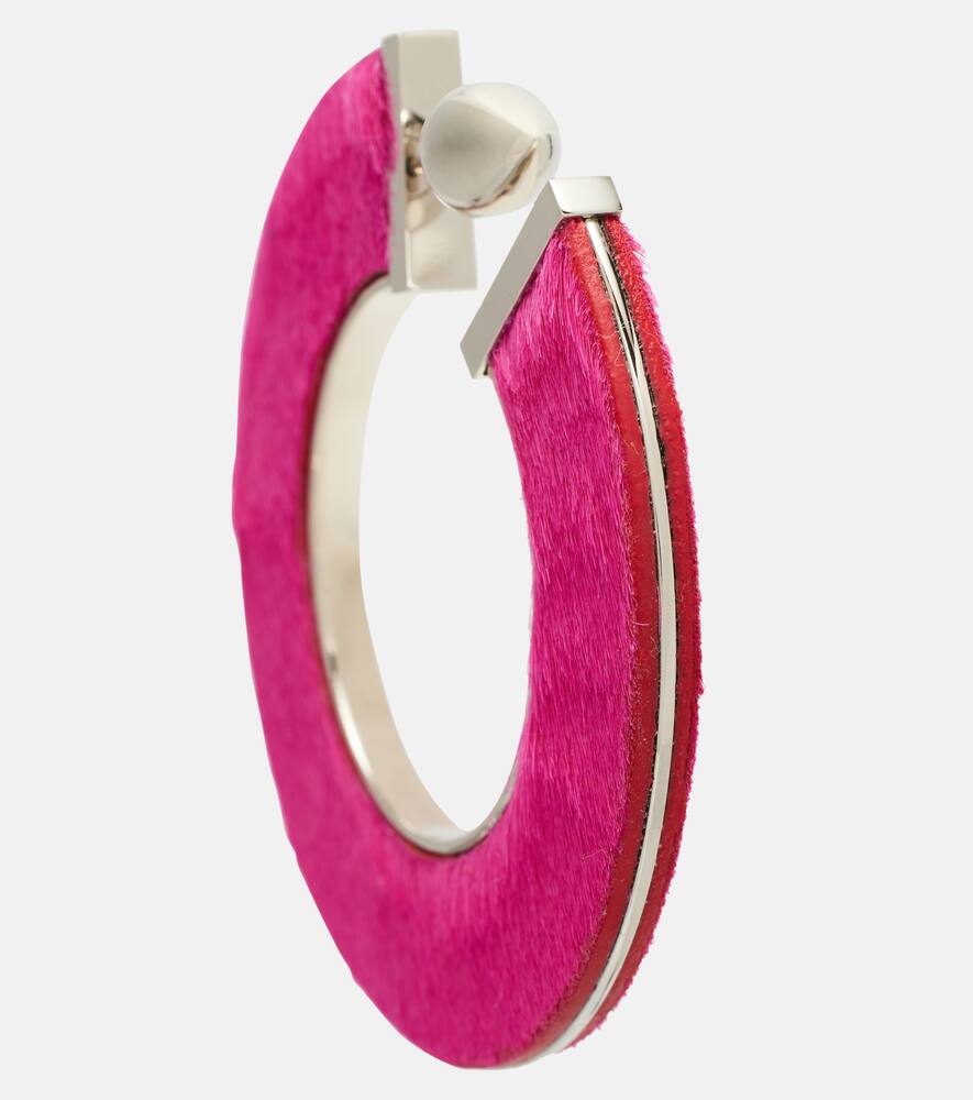 Alaïa Leather-trimmed earrings