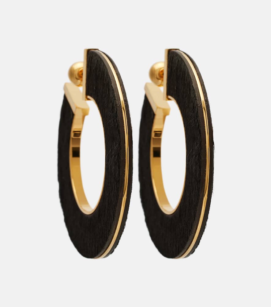 Alaïa Blade Medium leather hoop earrings