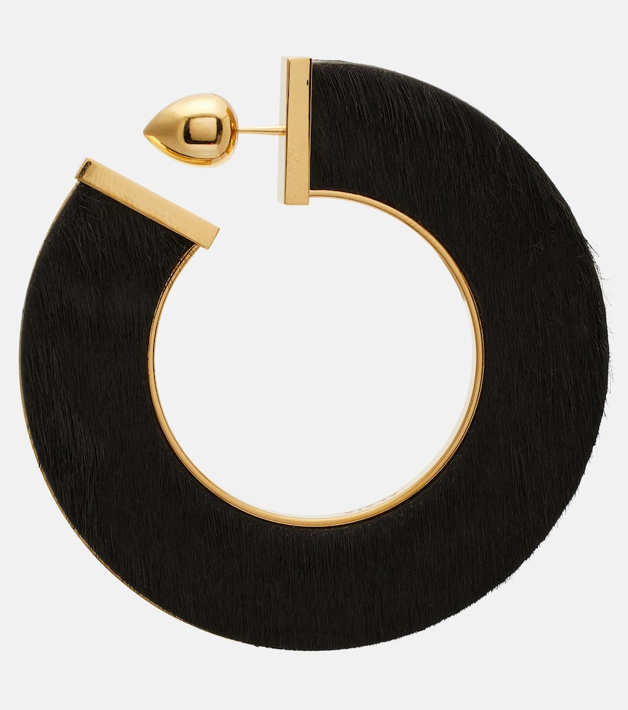 Alaïa Blade Medium leather hoop earrings