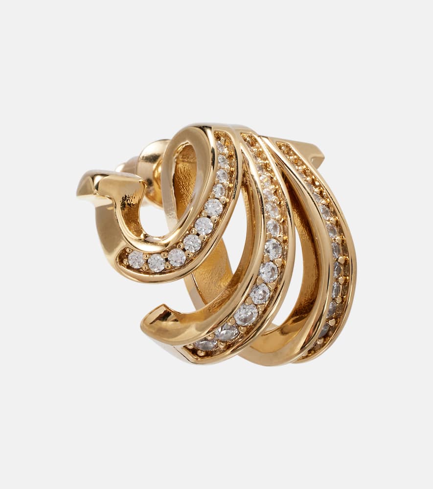 Embellished gold-plated hoop earrings