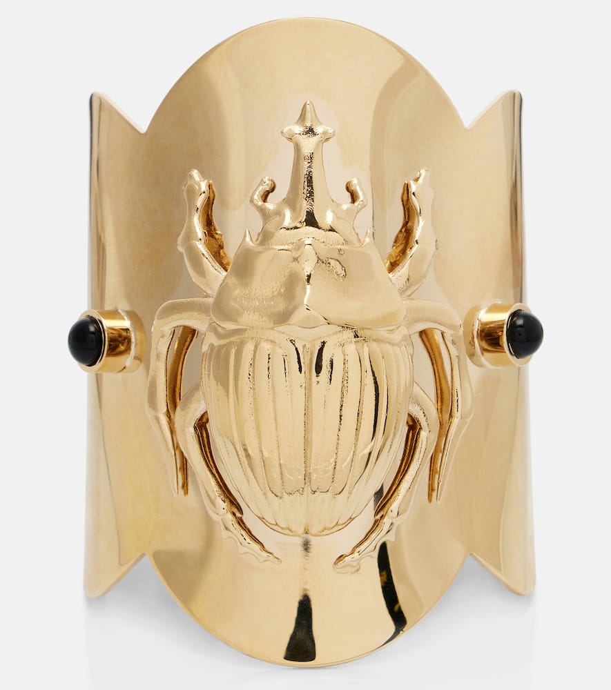 Scarab gold-plated cuff bracelet