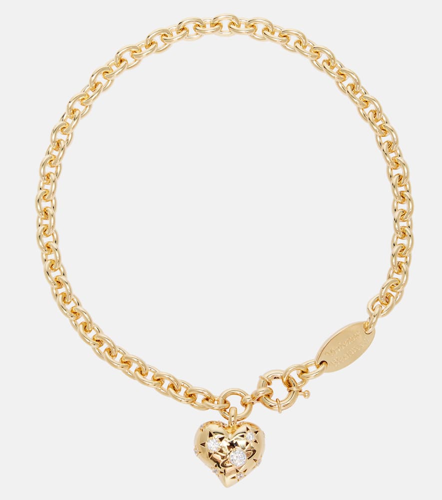 Lee embellished gold-plated necklace