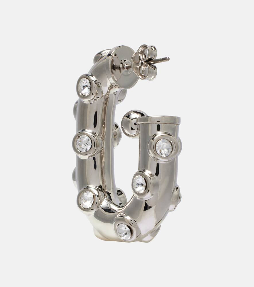 Crystal-embellished hoop earrings