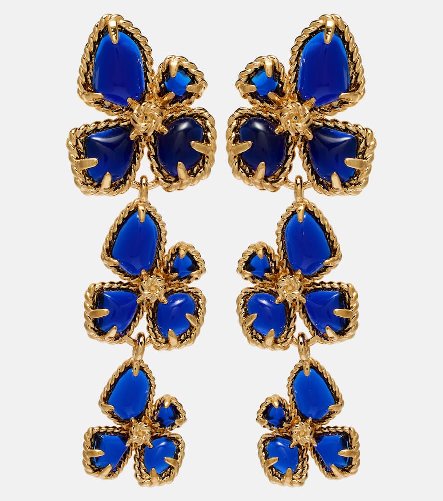 Bloom Large embellished drop earrings