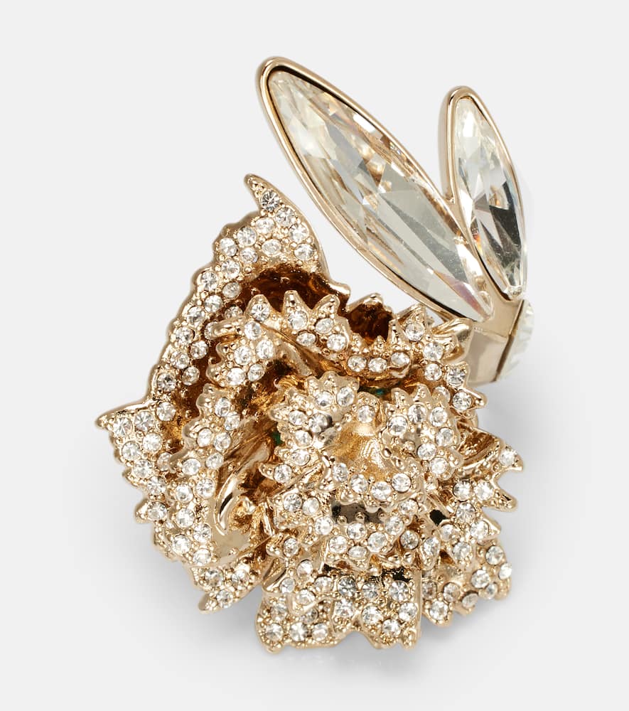 Carnation crystal-embellished ring
