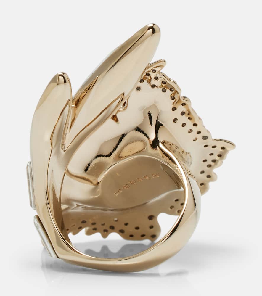 Carnation crystal-embellished ring