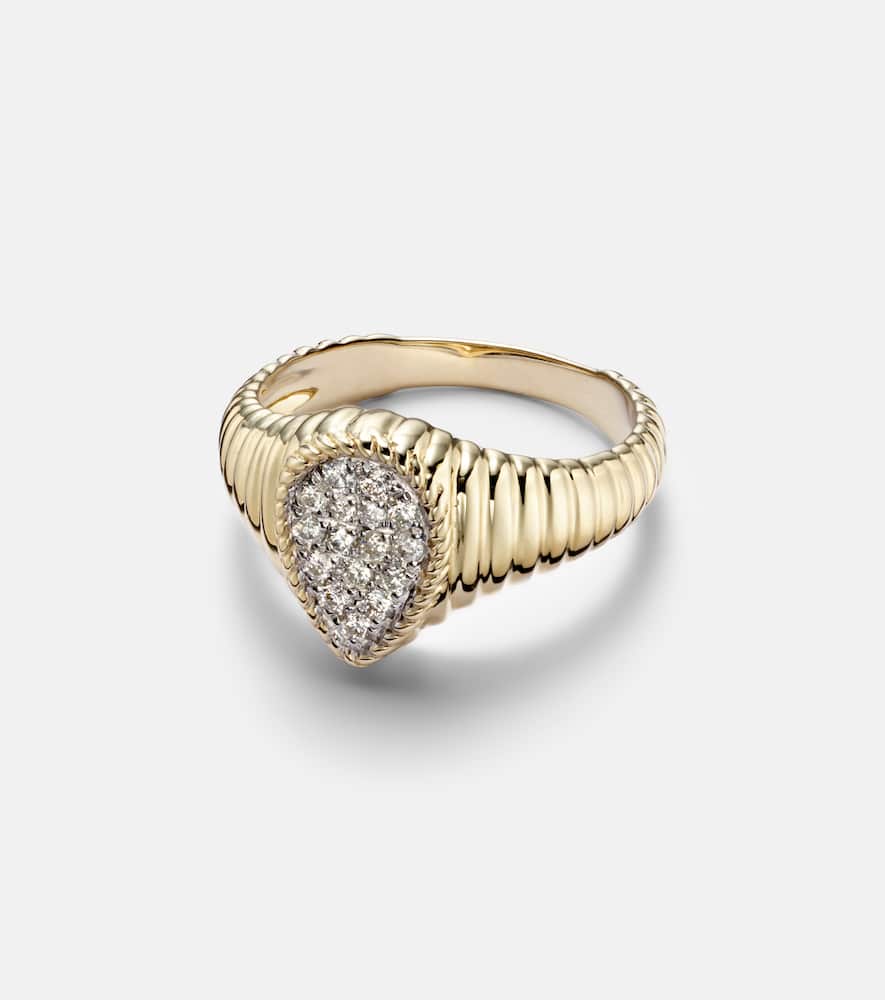 Yvonne Léon 9kt gold ring with diamonds