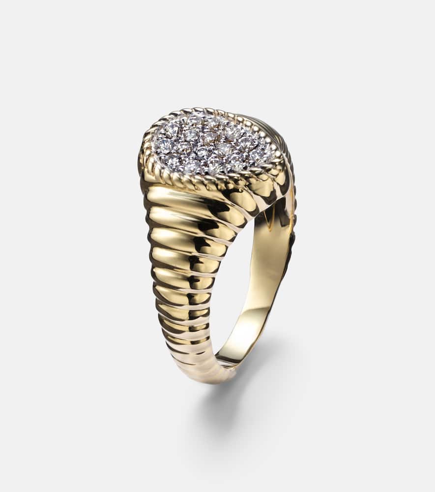 Yvonne Léon 9kt gold ring with diamonds