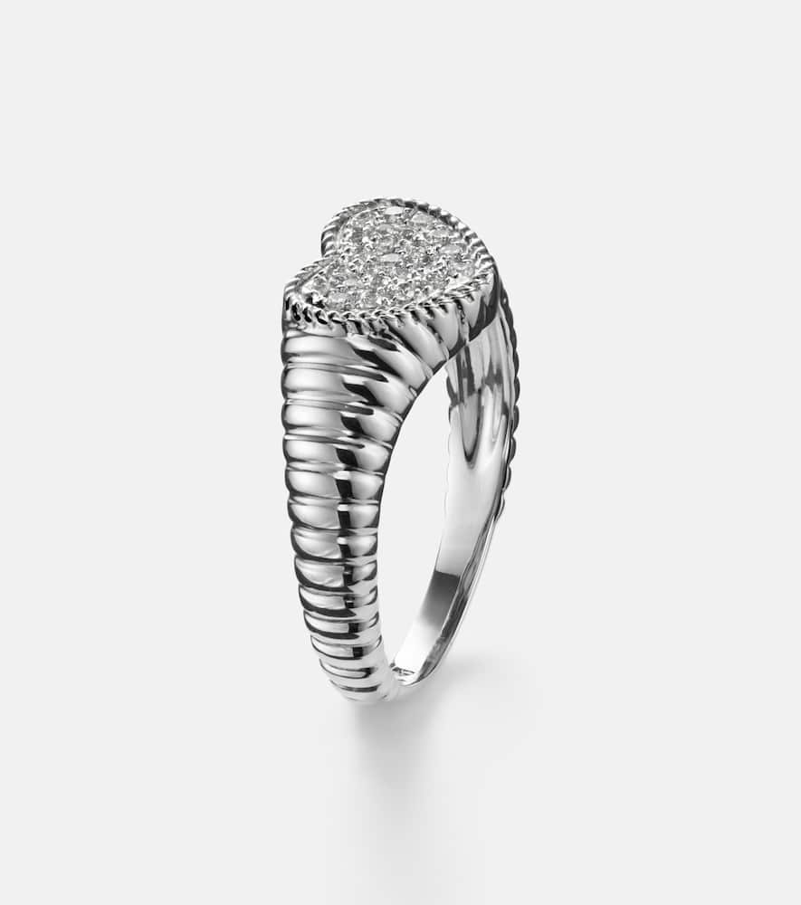 Yvonne Léon Baby 9kt white gold pinky ring with diamonds