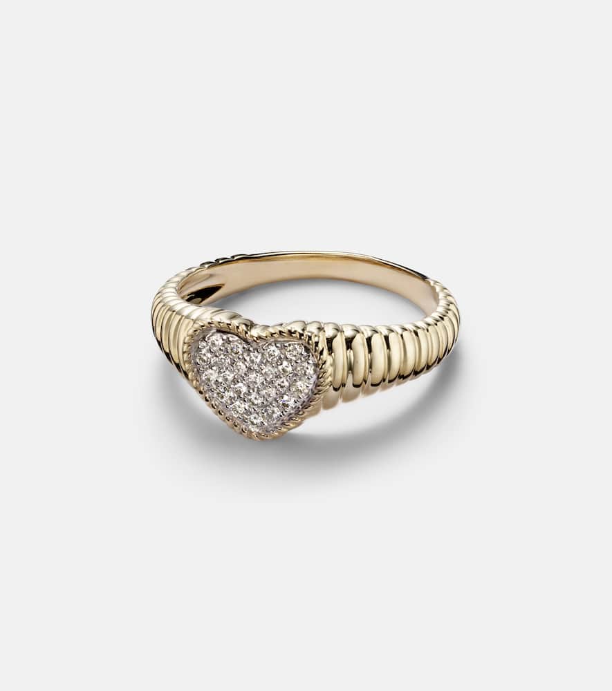 Yvonne Léon Baby 9kt gold pinky ring with diamonds