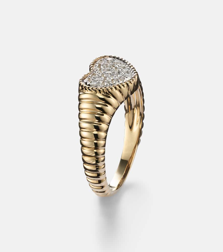 Yvonne Léon Baby 9kt gold pinky ring with diamonds