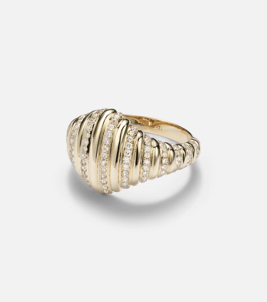 Yvonne Léon 9kt gold ring with diamonds