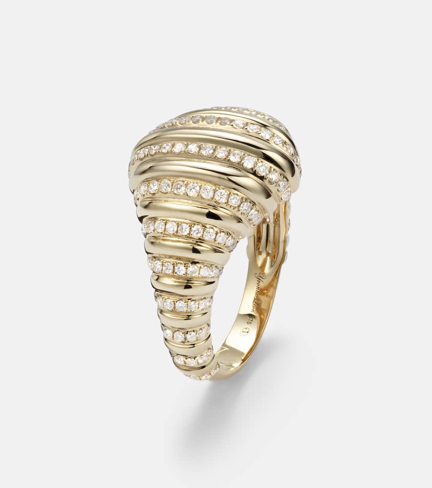 Yvonne Léon 9kt gold ring with diamonds