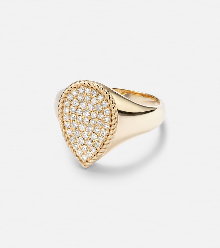 Yvonne Léon 18kt gold pinky ring with diamonds